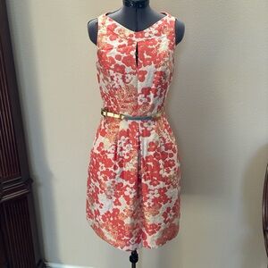 Peach & white floral dress